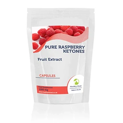 Image of Raspberry Ketones Fruit Extract Pure Natural 1000mg Supplement x30 Capsules Pills UK Nutrition