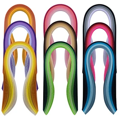Image of YURROAD Quilling Paper for 36 Colors 900 Strips Set with Length 39cm Width 3mm Slotted Tool Crafts Arts Cards (3mm)