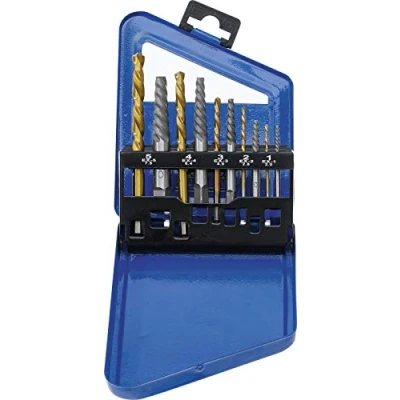 Image of BGS 6780 Screw Extractor &amp; Left Cutting Drill Set HSS titanium nitrated 2 7.5 mm 10 pcs.