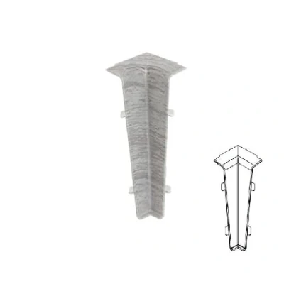 Image of VP Plastic Skirting Board High Line 2.5m PVC Internal Corner Light Grey Oak 78