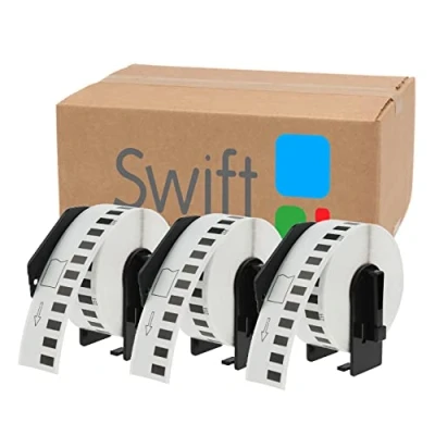 Image of 2 x Compatible DK 22214 12mm 30.48m White Thermal Continuous Paper Tape Labels with Brother QL 1100 1060N 500 570 580 700 710W 800 810W 820NWB Printers