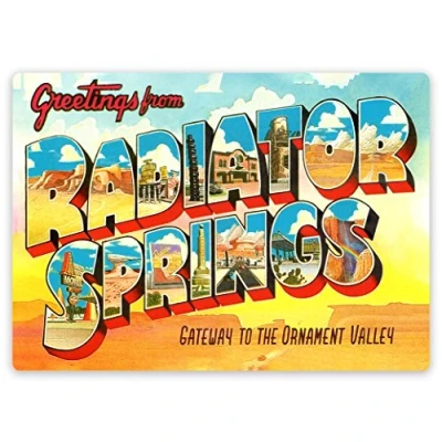 Image of wtf Radiator Springs Sticky Pads Metal Wall Sign Plaque Art Inspirational
