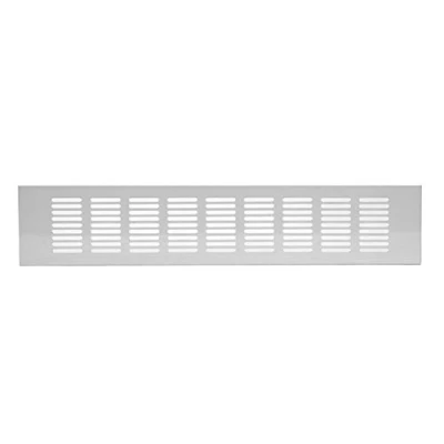 Image of 20x3 inch / 500x80mm White Kitchen Worktop Plinth Heat Vent Grill Aluminium
