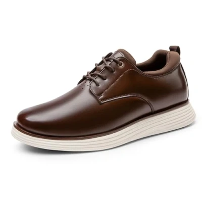 Image of Bruno Marc Men&#039;s MaxFlex Dress Sneakers Casual Oxfords Shoes, Comfortable Walking Shoes,Size 8,Dark Brown,SBOX2412M