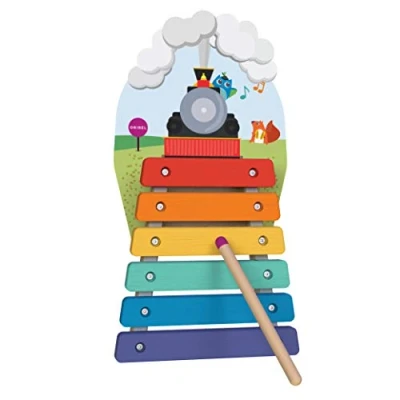 Image of Oribel Vertiplay Wooden Wall Toys, Musical Rail Track Xylophone