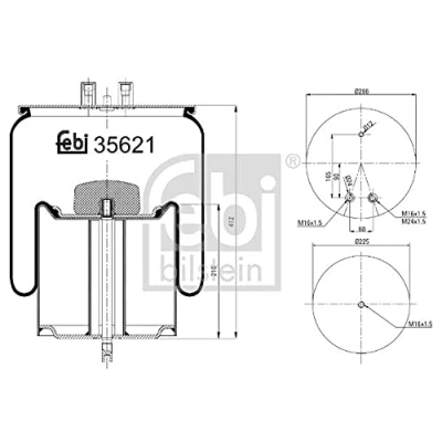 Image of 5010294307 Boot, air suspension FEBI BILSTEIN 35621 Rear Axle Left, Right