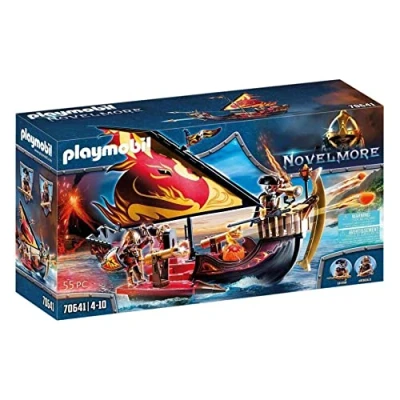 Image of Playmobil 70641 Novelmore Knights Burnham Raiders Fire Ship, Floating, for Children Ages 4+
