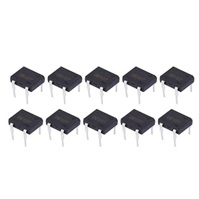 Image of Eatbuy Bridge Rectifier DB107 for Household Appliances Industrial Electronic Circuit 1A 1000V (10pcs)