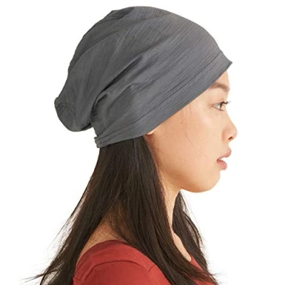 Image of Mens Light Weight Summer Beanie Womens Slouchy Hat Stretchy Slouch Knit Cap 100% Cotton Chemo Grey