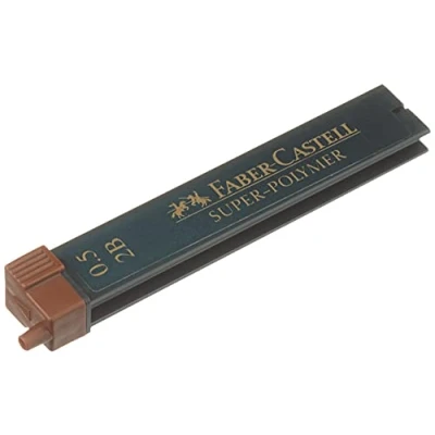 Image of Faber Castell Miscellaneous Super Polymer Fineline Lead, 0.5mmBlack, 2B, For Art, Craft, Drawing, Sketching, Home, School, University, Colouring