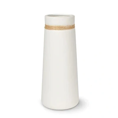 Image of flature Ceramic Vase for Pampas Grass Bouquet White Matt as Boho Decoration, Large 8 inch High Flowers, Home Decoration Fresh Dried Office (Size M)