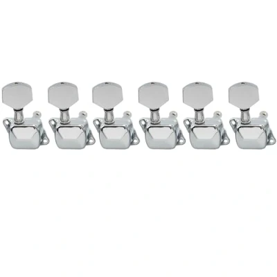 Image of Musiclily 6 in Line Semi Sealed Guitar Tuners Tuning Pegs Keys Machine Heads Set for Strat Squier Style Electric Guitar, Chrome
