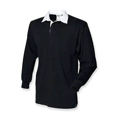 Image of Front Row L/Slv Rugby Shirt in Black Size XL