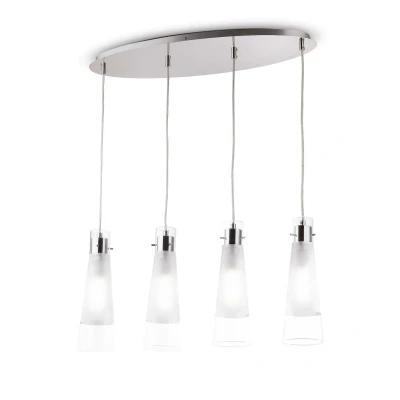 Image of Kuky 4 Light Hanging Ceiling Pendant Chrome, E27