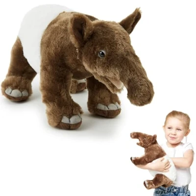 Image of Zappi Co Tapir Plush Toy (35cm) Exotic, Soft Stuffed Animal, Eco Friendly, Perfect for Young Wildlife Fans, 100% Recycled