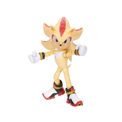 Image of Sonic The Hedgehog 3 Movie Super Shadow Action Figure by Jakks Pacific, Stands 5 / 13 cm Tall, Highly Articulated for Boys/Girls, Officially Licensed Movie, Suggested Ages 3+