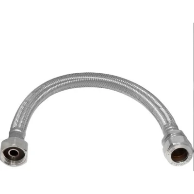 Image of Plumbright Compression x Union Nut Flexible Hose 15mmx15mm, 300mm (Braided Pair) JL1515 30