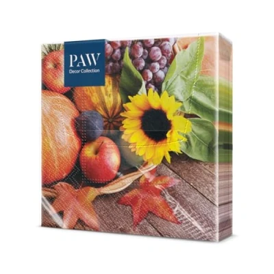 Image of PAW Napkins 3 Ply (33 x 33 cm) I 20 pcs Perfect for Birthdays, Parties, Meetings Autumn Table Decoration Colourful Paper Pumpkin Grapes Apple Sunflower Treasures