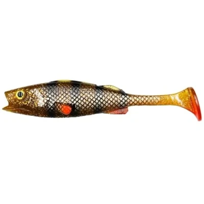 Image of LMAB KØFI Perch Shad 11 cm Softbait Paddle Tail Lure Soft plastic fish for predator fishing angling perch, zander and pike Color Motoroil