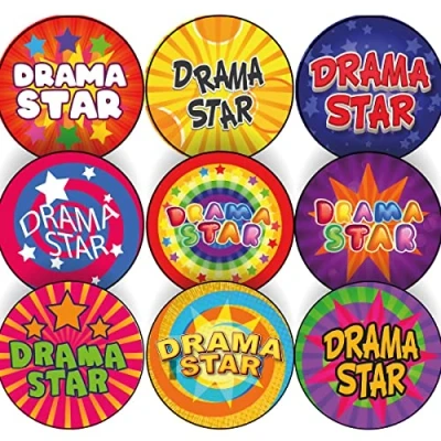 Image of 144 Drama Star Stickers 30mm Glossy Reward for Teachers &amp; Parents