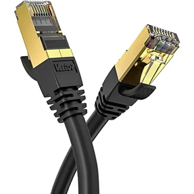 Image of Veetop 2m/6.5ft CAT8 Ethernet Cable 40Gbps 2000Mhz High Speed Gigabit SFTP Lan Network Internet Cables with RJ45 Gold Plated Connector for Use of Smart Office Home System iOT Gaming(1 Pack
