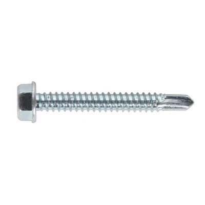 Image of Sealey Self Drilling Screw 6.3 x 50mm Hex Head Zinc Pack of 100