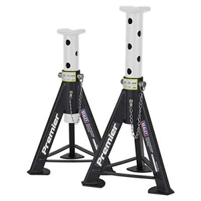 Image of Sealey Premier Axle Stands (Pair) 6 Tonne Capacity per Stand White