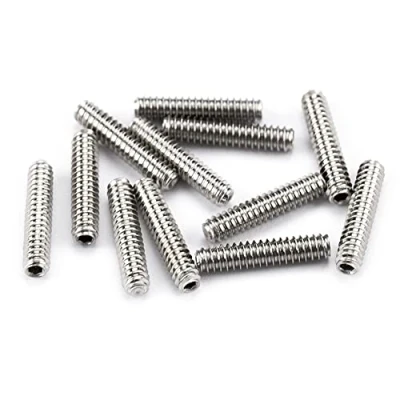 Image of Musiclily Pro #4 40X1/2&quot; Stainless Steel Saddle Height Screws for American Strat Tele Style Electric Guitar Bridge,Original Color (Set of 12)