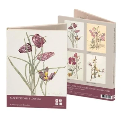 Image of Museums and Galleries Marketing. Classics 178 x 127mm Mackintosh Flowers Designed Note Card Wallet with Envelope (Pack of 8)