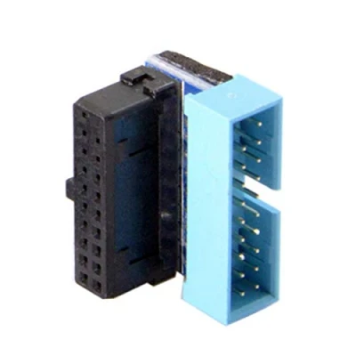 Image of Cablecc USB 3.0 20pin Male to Female Extension Adapter Up Down Angled 90 Degree for Motherboard Mainboard (UP Angled)