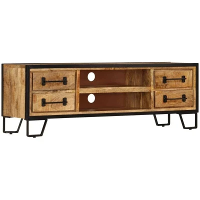 Image of vidaXL TV Cabinet with Drawers 120x30x40 cm Solid Mango Wood