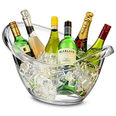 Image of Glacier Acrylic Roll Top Party Tub Drinks Pail, Bucket, Cooler, Beer Cooler