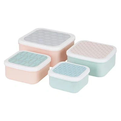 Image of Premier Housewares Lunch Boxes Abstract Themed Snack for Kids Multi Colored Small Sandwich Box Set of 4
