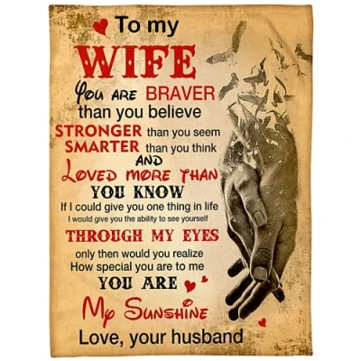 Image of BCTS To My Wife You Are Sunshine Hands Doves Valentine Gift Metal Sign Poster 12x16 inches