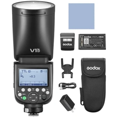 Image of GODOX V1 PRO O Camera Flash 2.4G Wireless Speedlite 1/8000s HSS 1.3s Recycle Time with M/TTL Mode Sub Speedlight Type C Powered Compatible OM SYSTEM Cameras