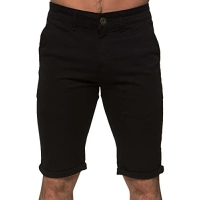 Image of Enzo Mens Slim Fit Stretch Cotton Chino Summer Shorts Black Blue Red Grey, BNWT 42 X Regular Leg