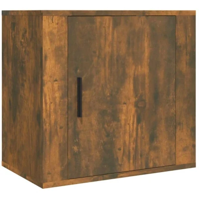 Image of vidaXL Wall mounted Bedside Cabinet Smoked Oak 50x30x47 cm