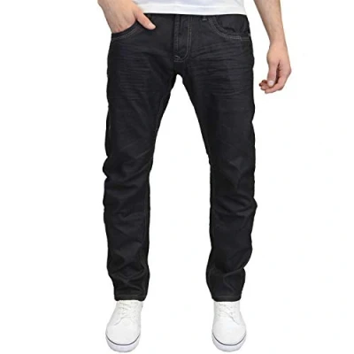 Image of Crosshatch Men&#039;s Designer Slim Fit Straight Leg Fashion Jeans, BNWT