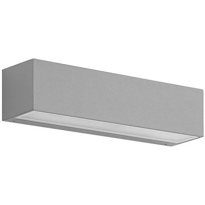 Image of Lucande LED wall lamp Lengo, 25 cm, silver, 2 bulb, IP65