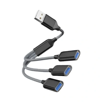 Image of USB Y Splitter Cable For Charging OTG 3 In 1 Male To 2.0 Female Extender Hub Data Split Adapter