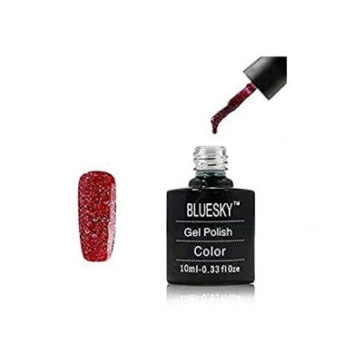 Image of Bluesky Gel Nail Polish, Pure Love Dc005, Red Glitter, Long Lasting, Chip Resistant, 10 ml (Requires Curing Under UV LED Lamp)