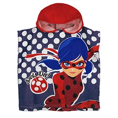 Image of Miraculous Girls Ladybug Cotton Poncho Blue