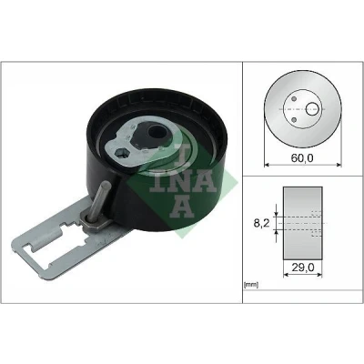 Image of MN982542 Tensioner Pulley, timing belt INA 531 0850 10 FORD: FIESTA 6, FOCUS 3, Mondeo 5, PEUGEOT: 2008 Estate, 208 I Hatchback, 508 Saloon