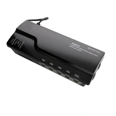 Image of 4 Way 4G Ready VHF UHF TV Aerial Distribution Powered Amplifier &amp; DC By Pass [4 way]