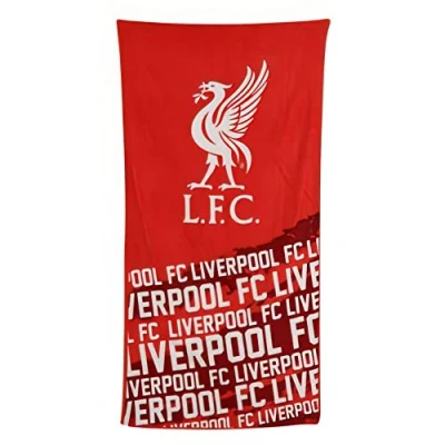 Image of Liverpool FC Official Impact Football Crest Beach Towel (One Size) (Red/White)