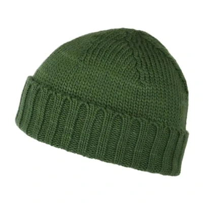 Image of Kusan Merino Wool Fisherman Beanie Hat Green