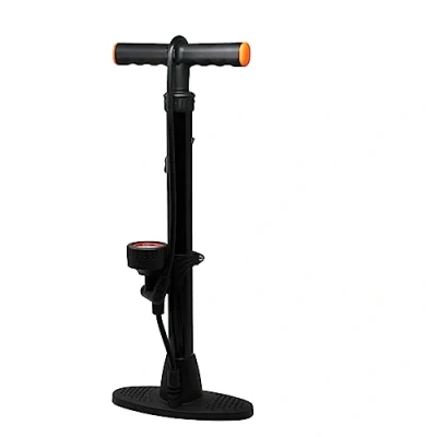 Image of Bike Cycling Floor Track Pump With High Pressure Gauge Black 160 PSI