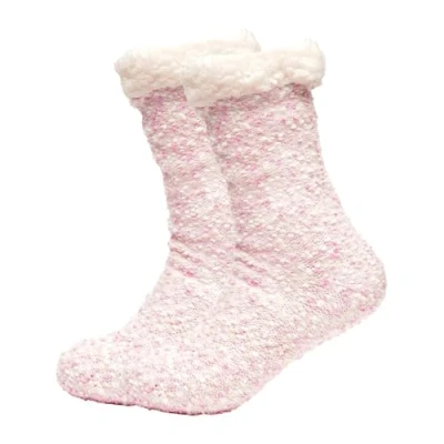 Image of A2Z Ladies Socks Popcorn Lounge Sherpa Lining Pom LS1131 Pink 4 8