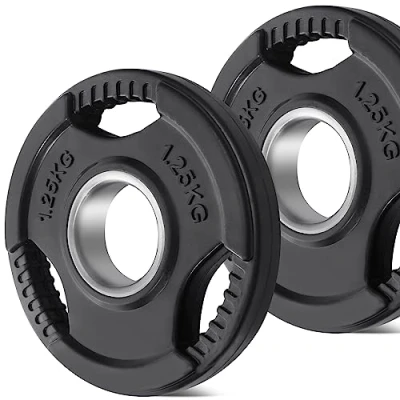 Image of KK Weight Plates 2 inch hold cast iron Barbell Set Disc Pair For Women &amp; Men Home Gym Strength Training Weightlifting Workout (2 x 1.25KG)