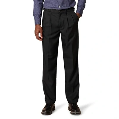 Image of Amazon Essentials Men&#039;s Classic Fit Expandable Waist Pleated Dress Trousers, Black, 32W / 31L